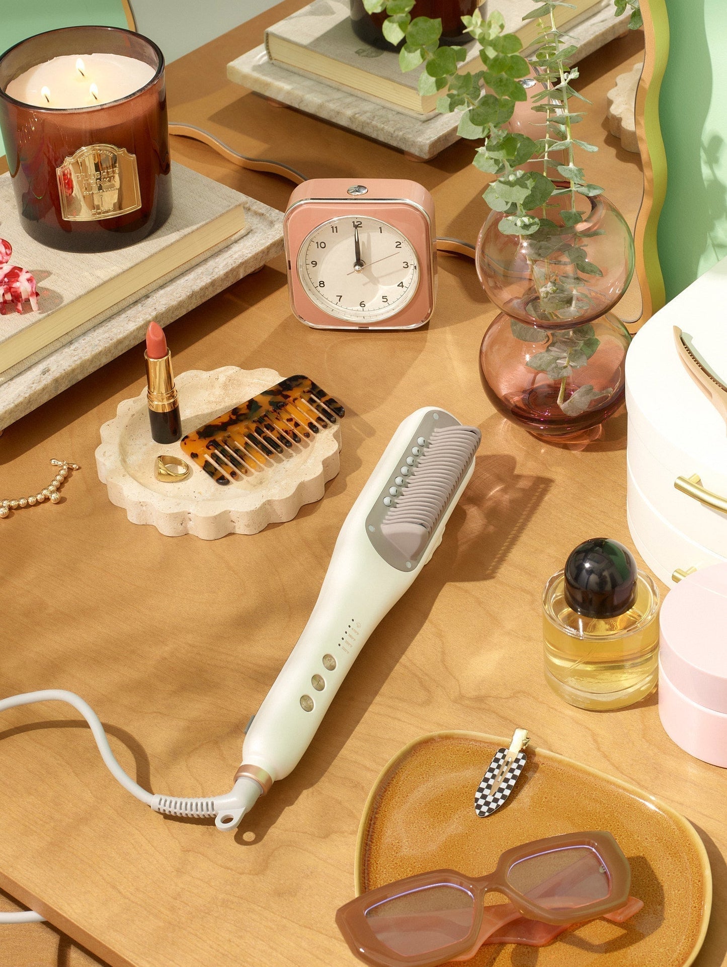 Steam infused permanent straightening brush